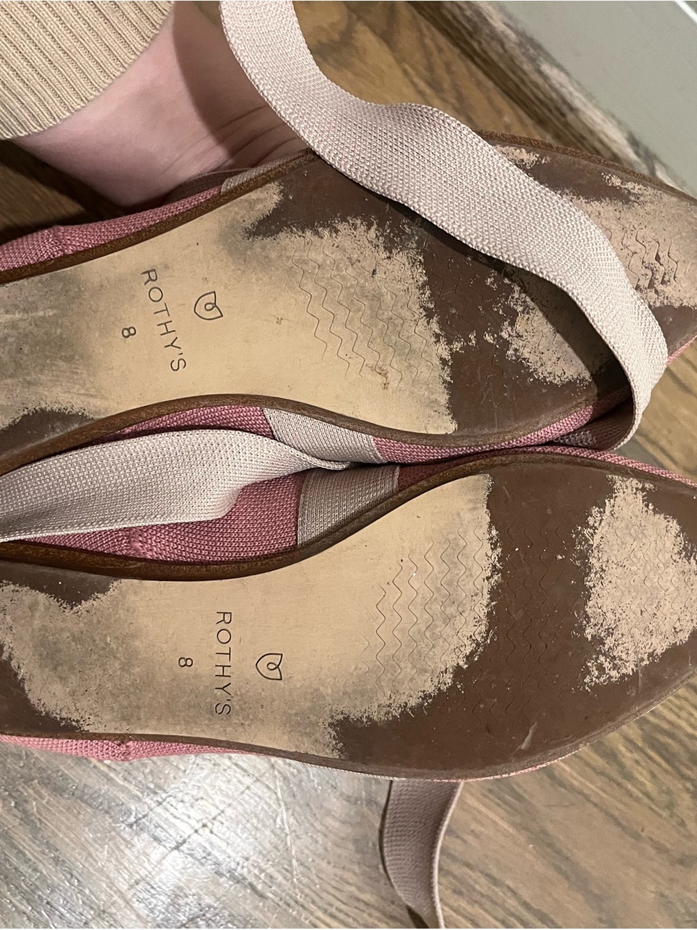 Rothy's Pink Pointed Toe Adjustable Straps Bow Size 8 - Picture 4 of 6